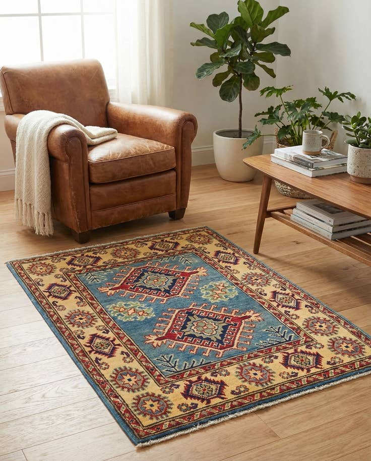 Detail image of 2' 7 x 3' 9 Hand Knotted Kazak Rug