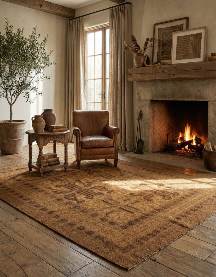 Detail image of 6' 3 x 8' 2  Hand Woven Sumak Wool Rug