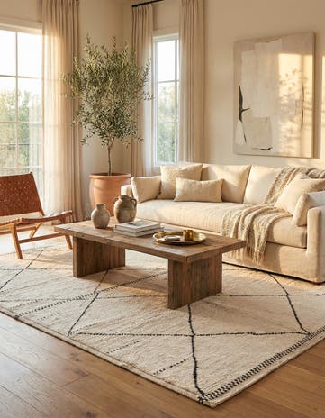6' 3 x 9' 5 Hand Knotted Moroccan Wool Rug