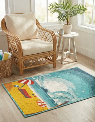 2' x 3' Easy-Clean Coastal Indoor / Outdoor Rug
