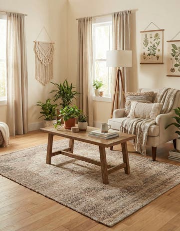 Natural Hand Woven Chenille Jute Rug
