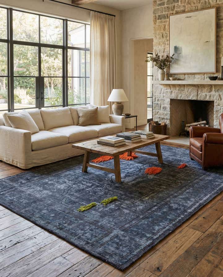 7' 3 x 9' 10 Hand Knotted Ultra Vintage Persian Wool Rug