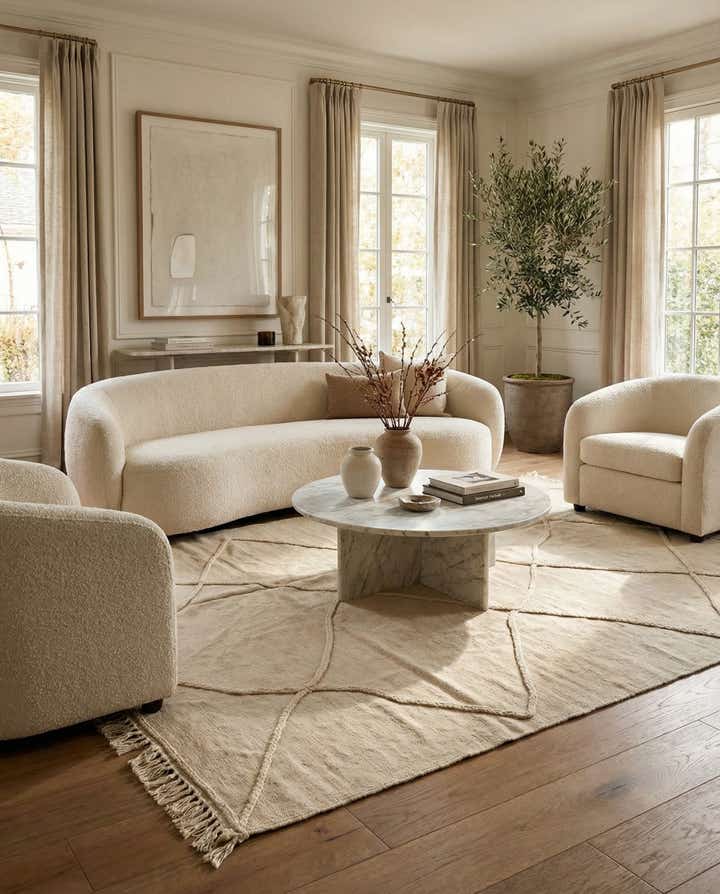 5' 6 x 8' Hand Woven Kilim Modern Wool Rug