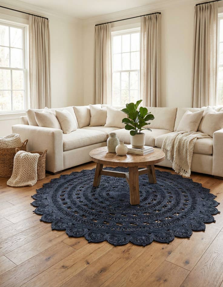 Detail image of 7' 10 x 7' 10  Hand Braided Jute Round Rug