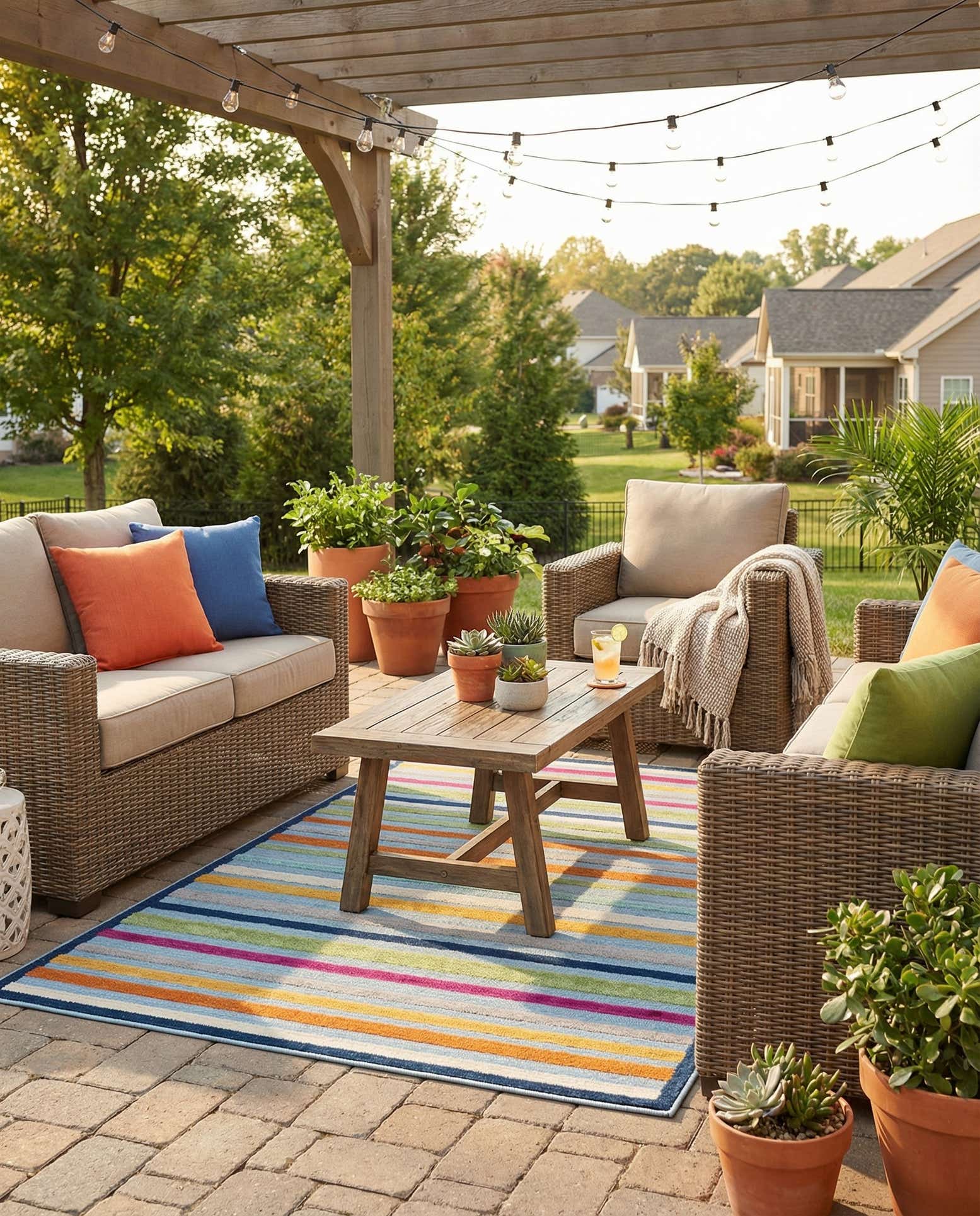 5' 3 x 5' 3 Easy-Clean Aruba Indoor / Outdoor Square Rug