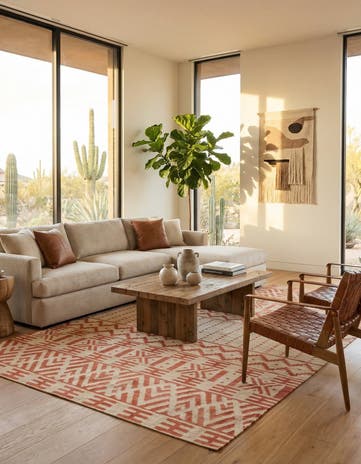 6' 10 x 9' 7 Hand Woven Kilim Modern Wool Rug