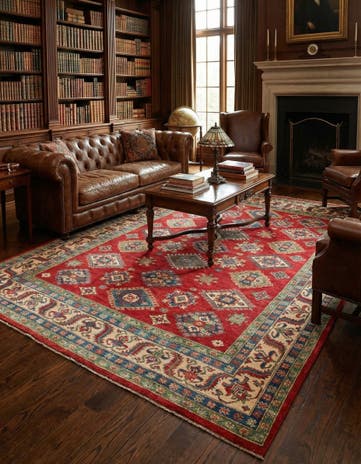 6' 6 x 9' 9 Hand Knotted Kazak Rug