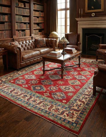 6' 6 x 9' 9 Hand Knotted Kazak Rug