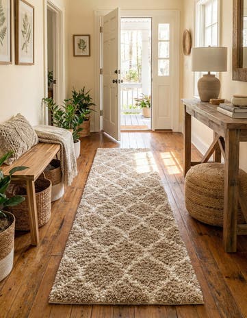2' 7 x 10' Lattice Shag Runner Rug