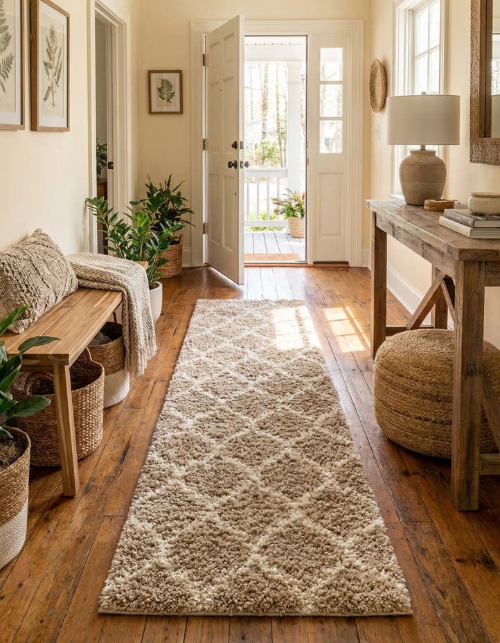 2' 7 x 10' Lattice Shag Runner Rug