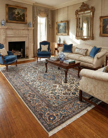 6' 7 x 10' Kashan Wool Rug