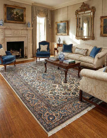 6' 7 x 10' Kashan Wool Rug