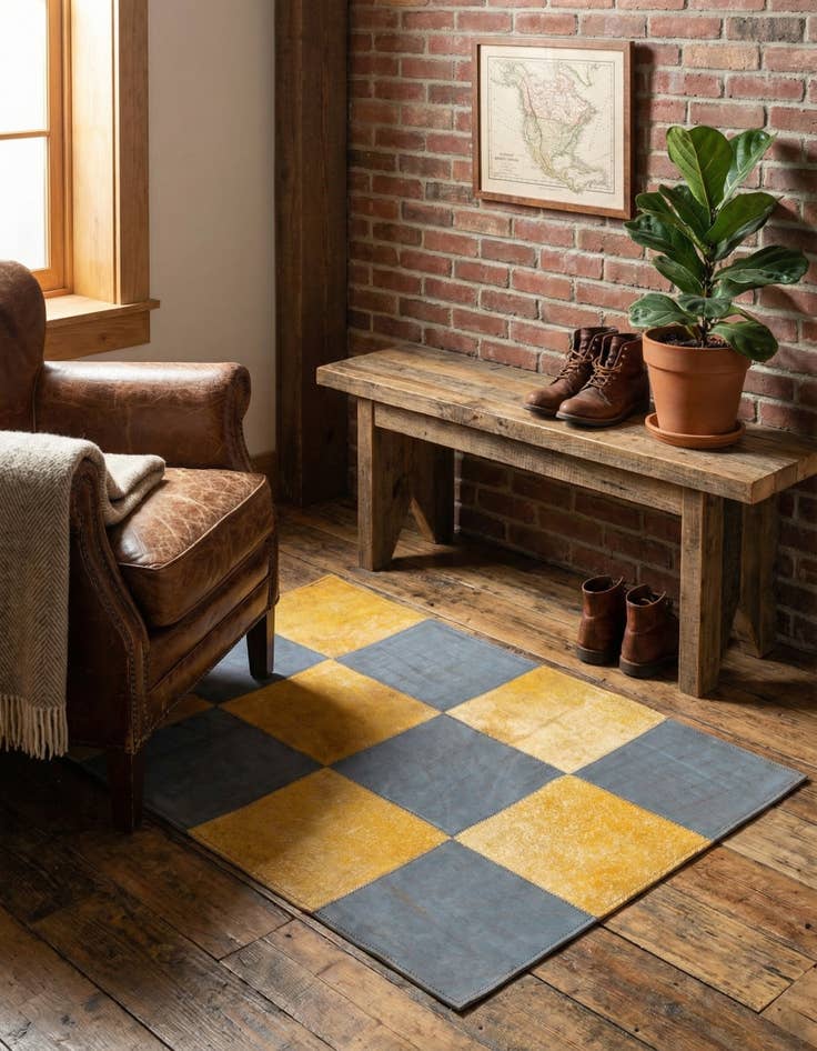 Detail image of  2' 1 x 3' 1 Cowhide Leather Rug