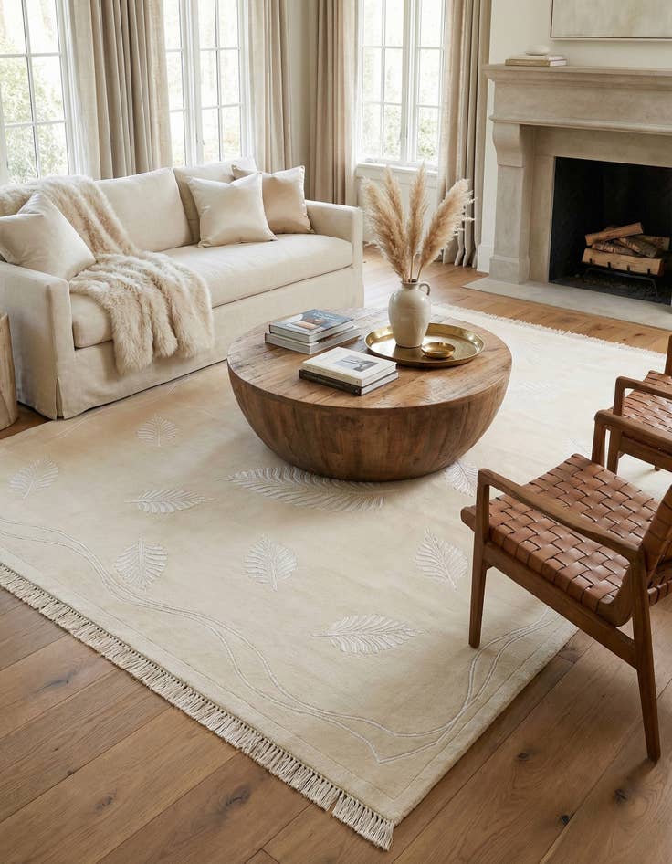 Detail image of 6' 11 x 7' 9  Hand Knotted Darya Wool Square Rug