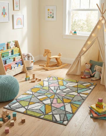 2' 2 x 3' 1 Stained Glass Whimsy Kids Rug