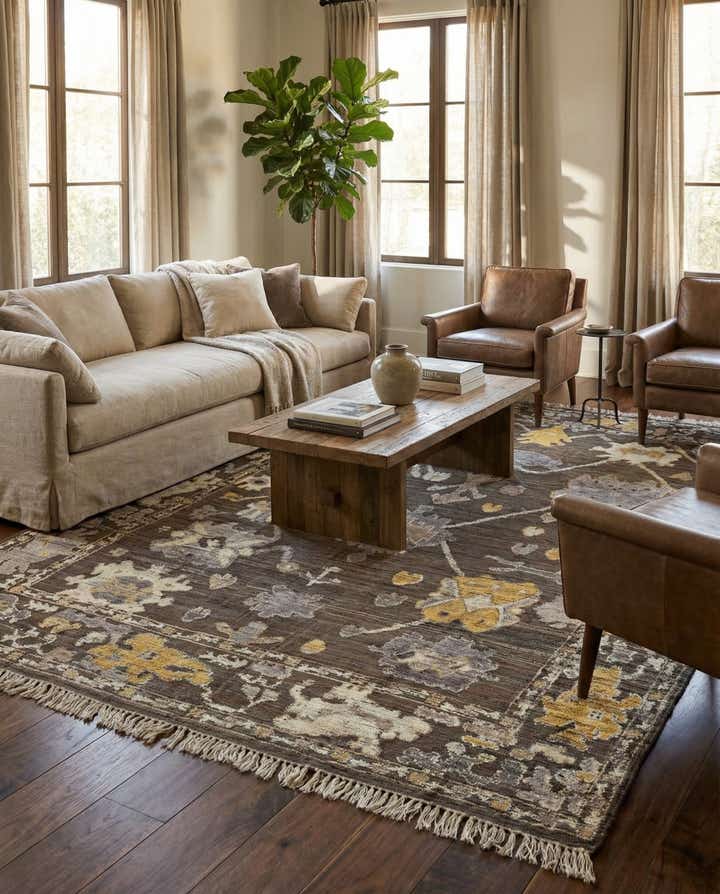 9' 1 x 12' Hand Knotted Oushak Wool Rug