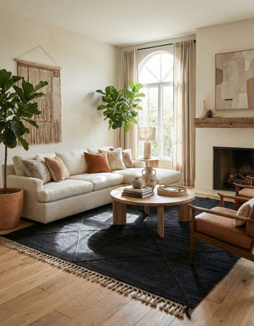 6' 7 x 10' 1 Hand Knotted Moroccan Wool Rug