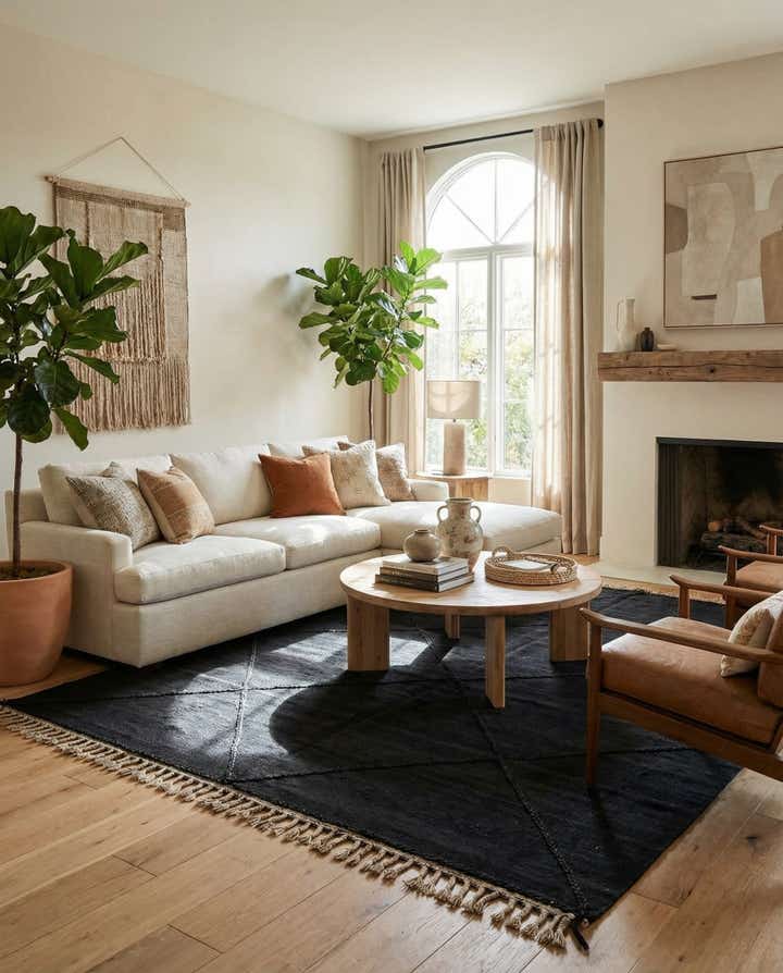 6' 7 x 10' 1 Hand Knotted Moroccan Wool Rug