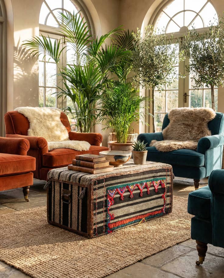 Detail image of 1' 2 x 2' 4 Hand Knotted Furniture Trunk