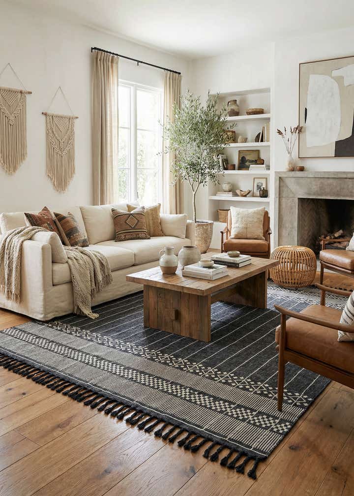 10' x 14' 1 Easy-Clean Eco Bohemian Indoor / Outdoor Rug