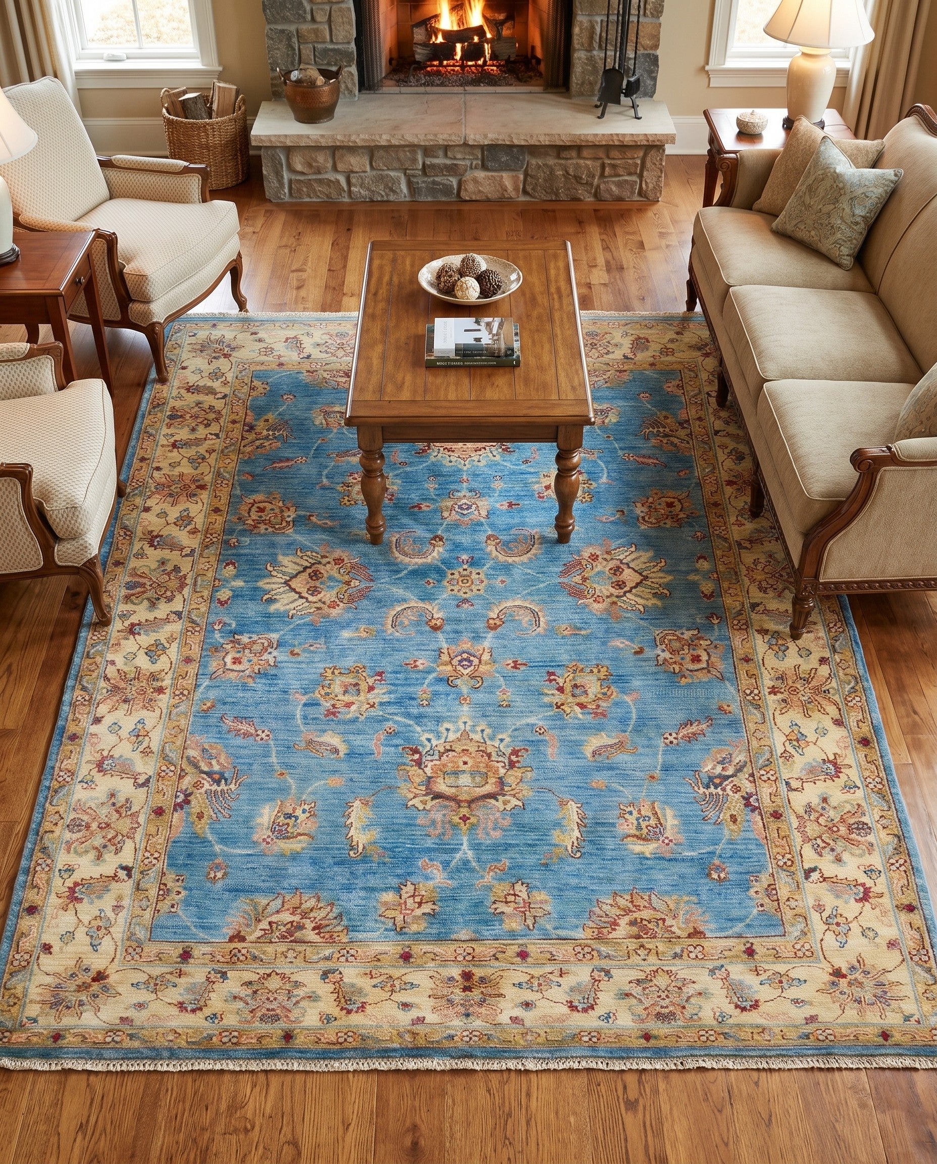 5' 1 x 6' 11 Hand Knotted Ziegler Rug