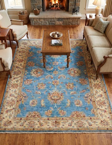 5' 1 x 6' 11 Hand Knotted Ziegler Rug