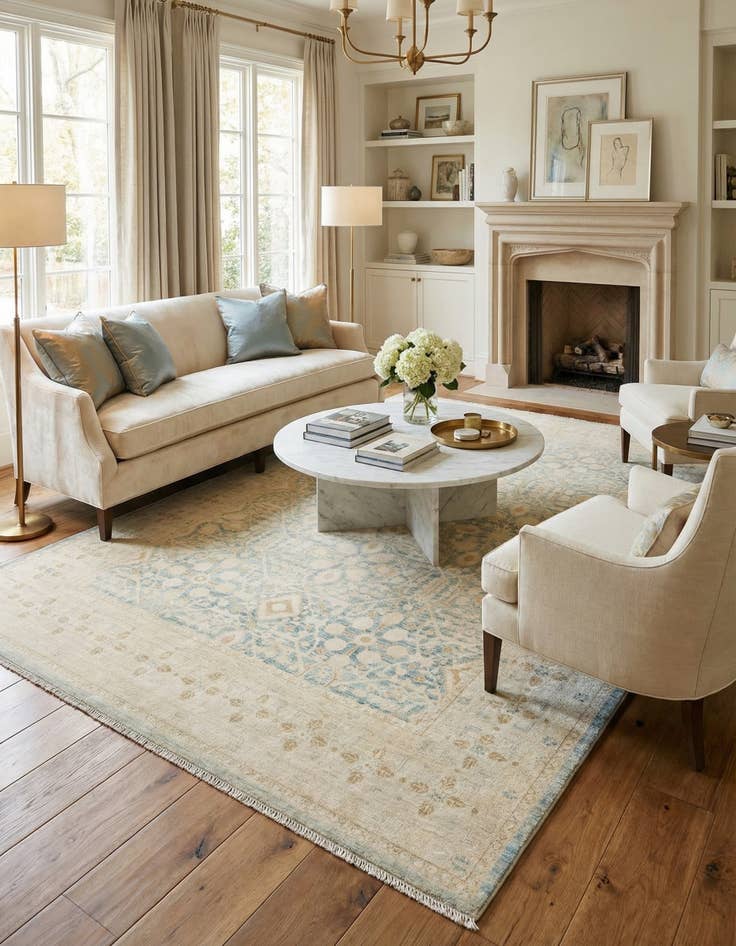 Detail image of 5' 1 x 6' 9  Hand Knotted Ziegler Rug