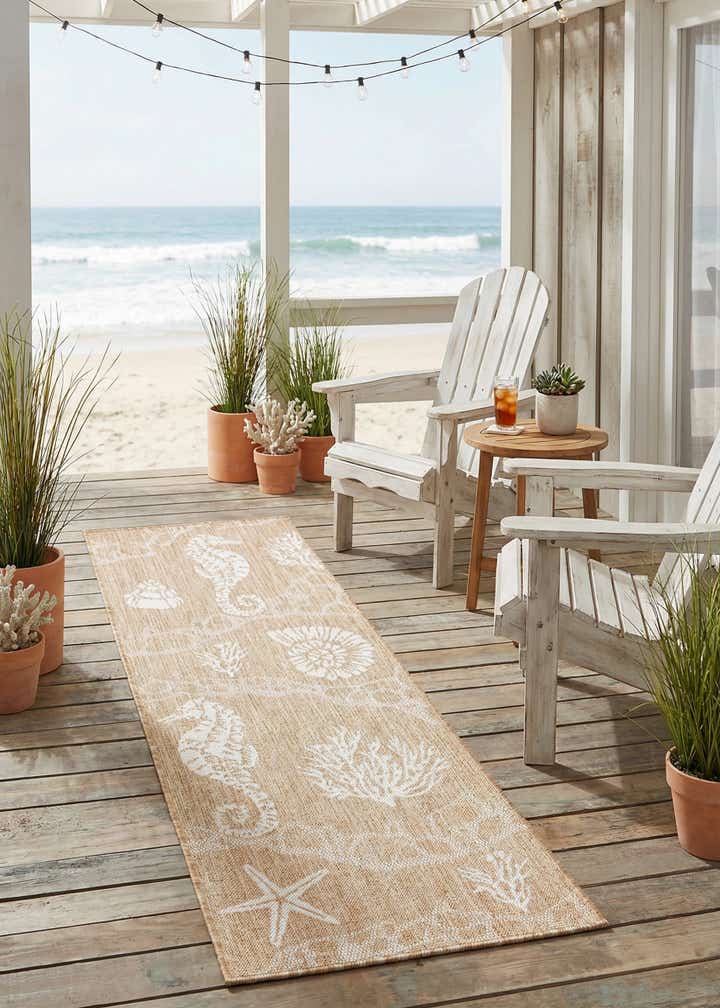 2' x 6' Easy-Clean Coastal Indoor / Outdoor Runner Rug