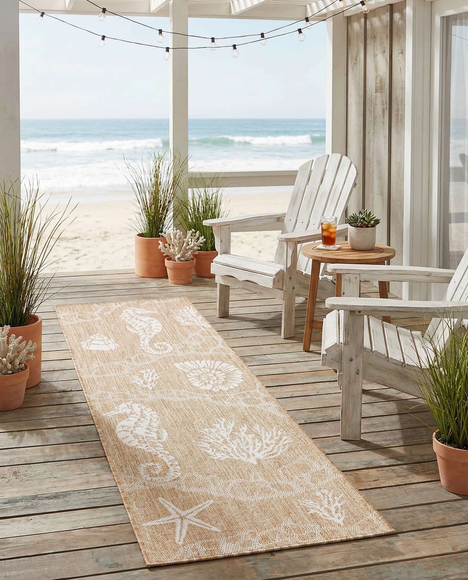 2' x 6' Easy-Clean Coastal Indoor / Outdoor Runner Rug