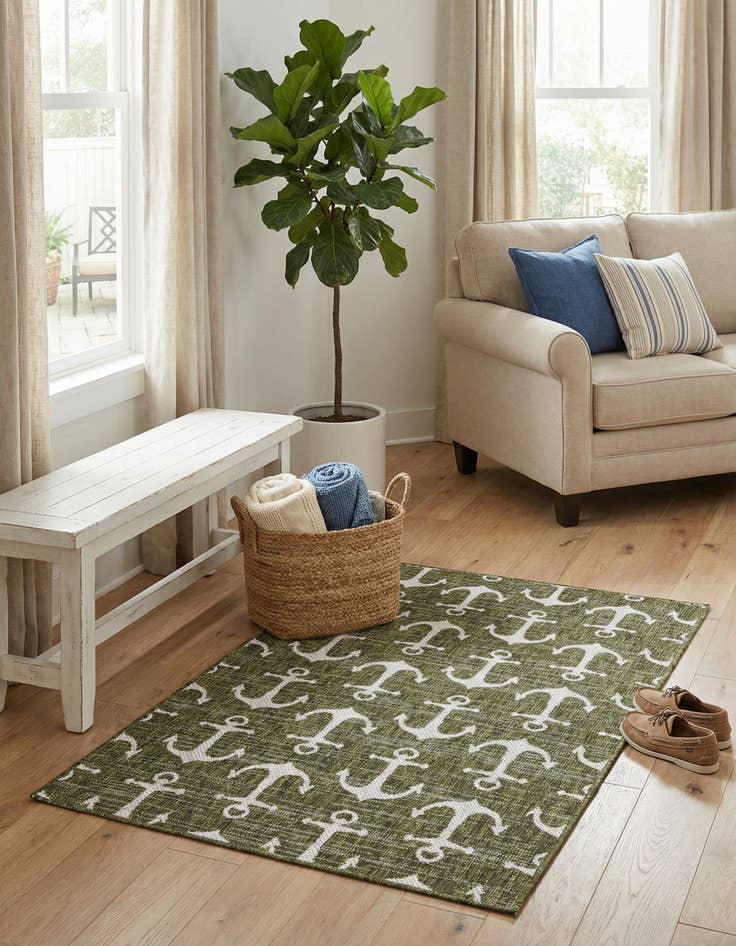 Detail image of 3' x 5' 3  Washable Coastal Indoor / Outdoor Rug