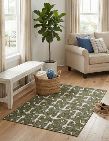 3' x 5' 3 Easy-Clean Coastal Indoor / Outdoor Rug