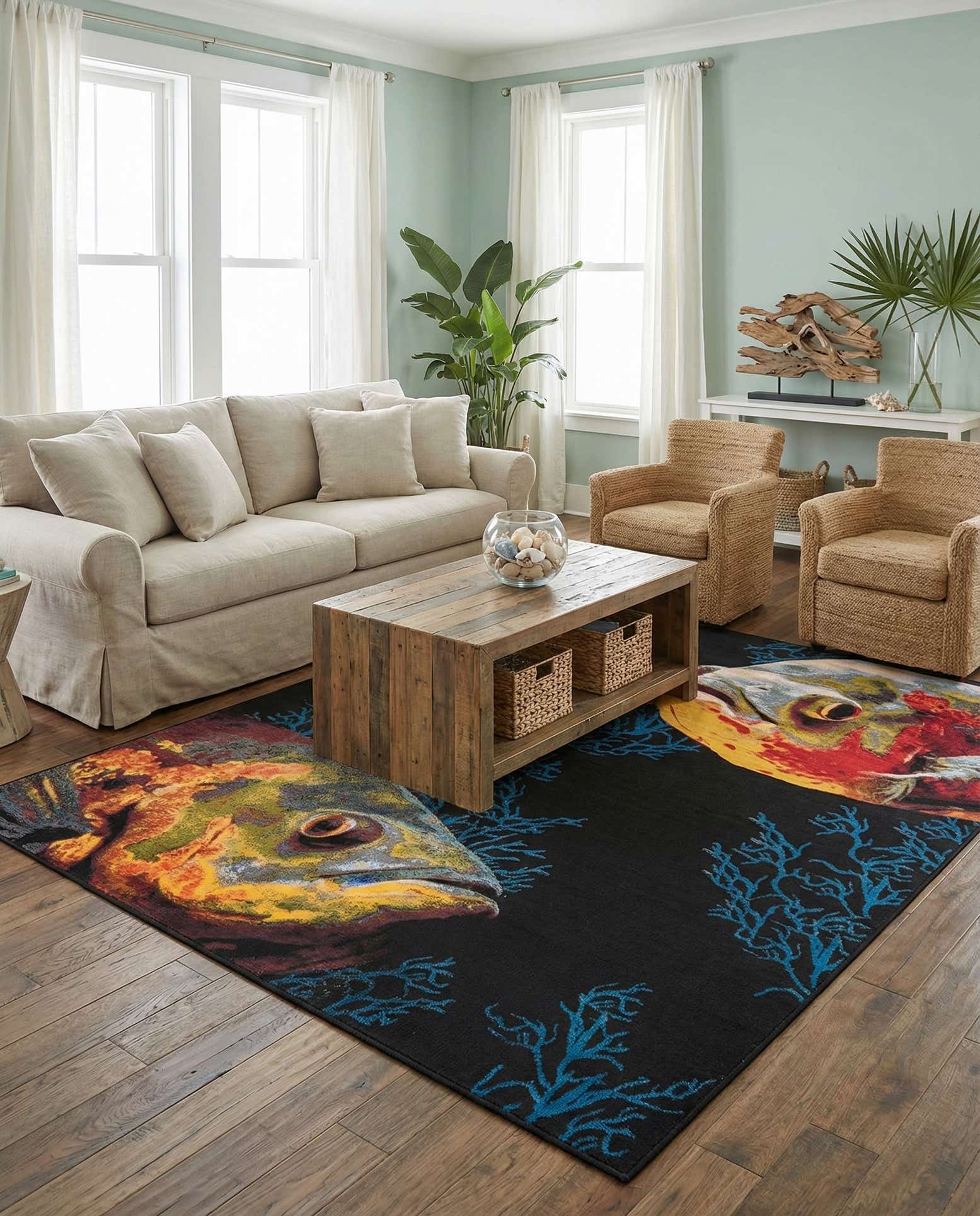 7' 10 x 10' Easy-Clean Coastal Indoor / Outdoor Rug