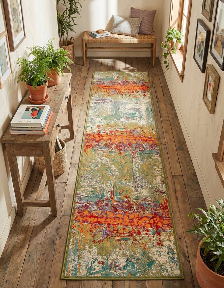 Detail image of 2' 7 x 11'  Washable Modern Indoor / Outdoor Runner Rug