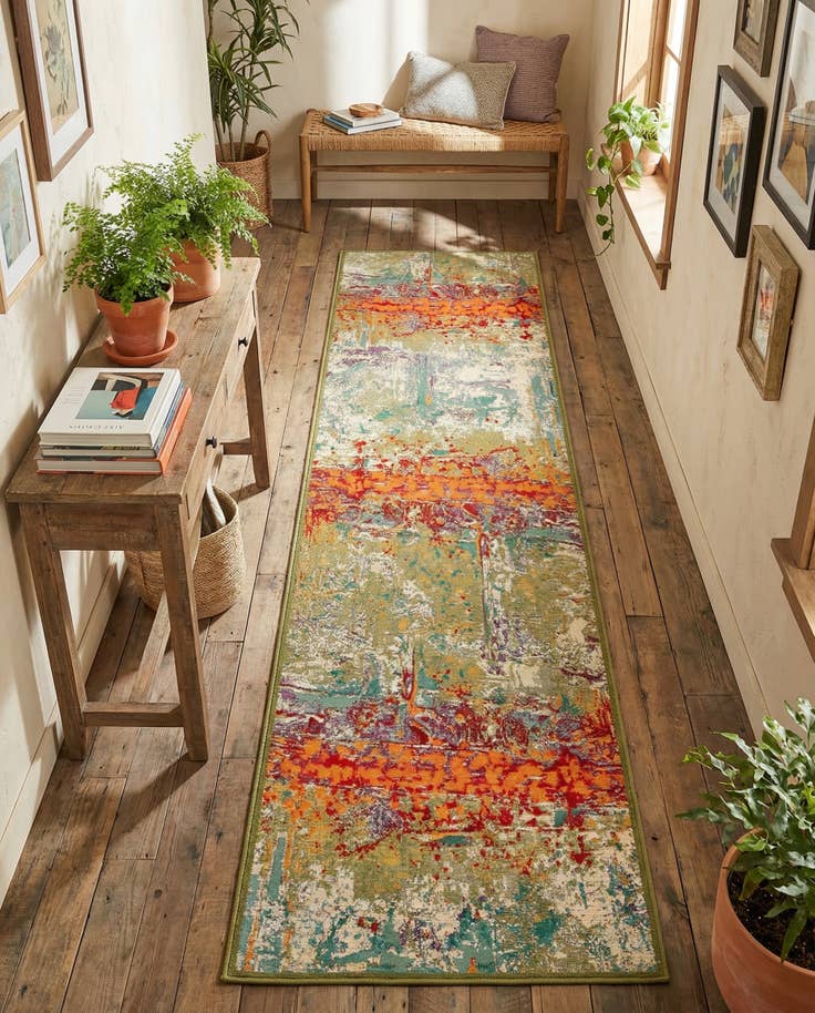 Detail image of 2' 7 x 11' Easy-Clean Modern Indoor / Outdoor Runner Rug