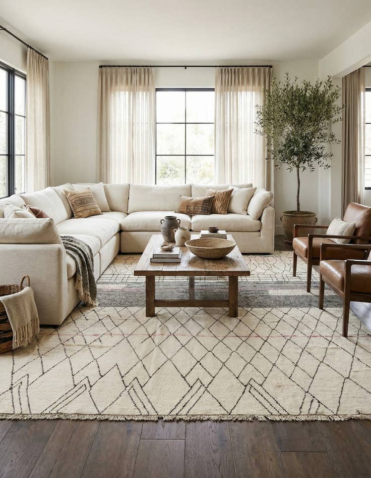 Detail image of 12' x 15' 9  Hand Knotted Moroccan Wool Rug