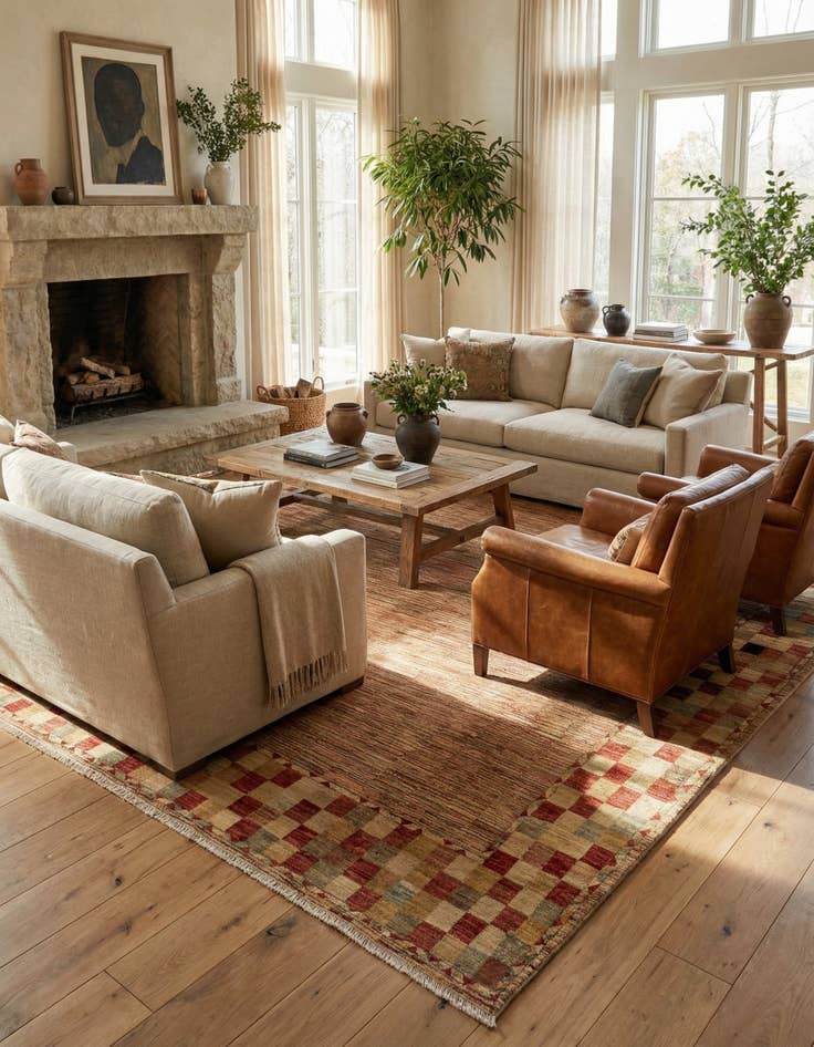 Detail image of  10' 3 x 12' 11  Hand Knotted Modern Ziegler Wool Rug