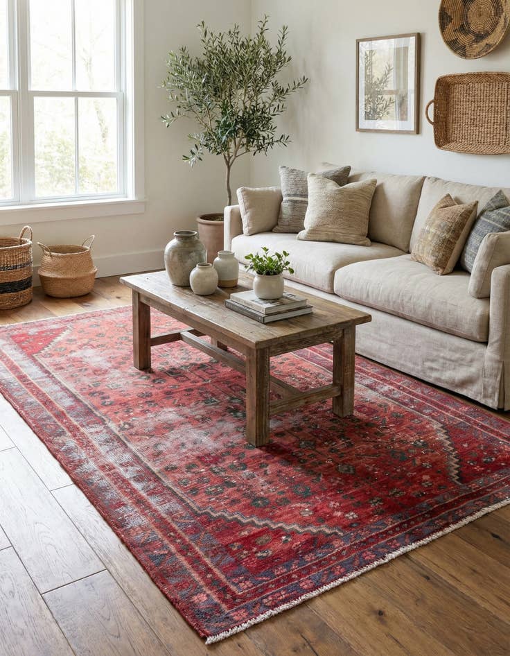 Detail image of 3' 3 x 6' 4  Hand Knotted Ultra Vintage Persian Wool Rug