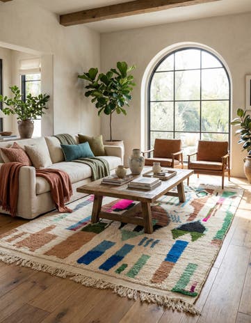 5' x 8' 4 Hand Knotted Moroccan Wool Rug