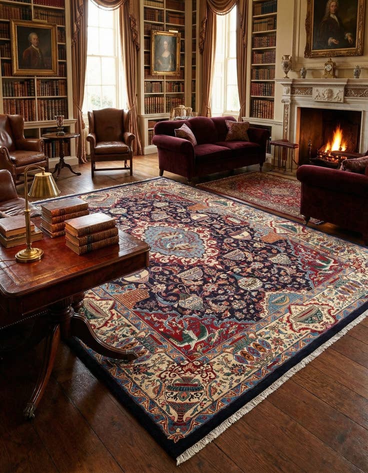 Detail image of 9' 5 x 12' 6 Kashmar Wool Rug