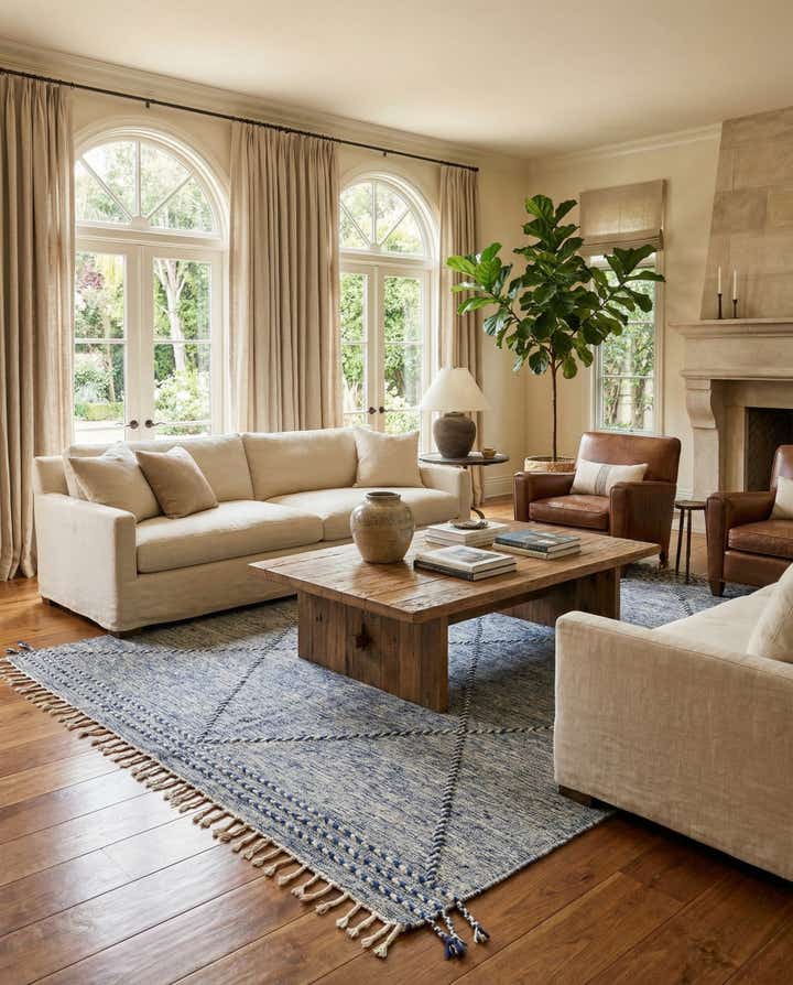 6' 4 x 10' 3 Hand Knotted Moroccan Wool Rug