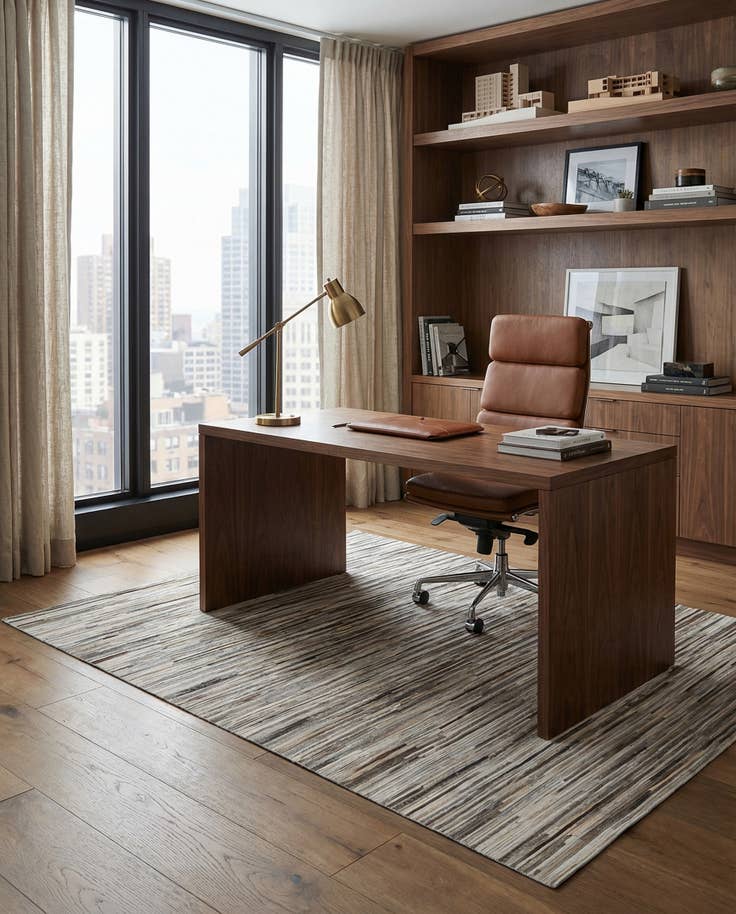 Detail image of 5' 1 x 8' 1 Cowhide - Patchwork Rug