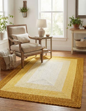 4' 1 x 6' 1 Handmade Hand Braided Wool Rug