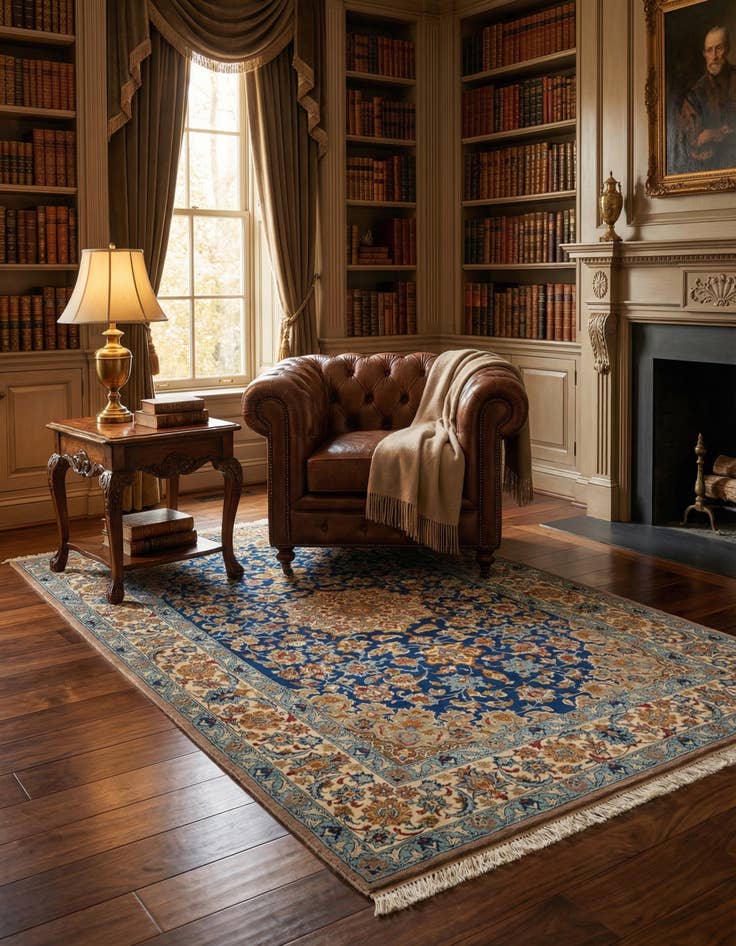 Detail image of  3' 4 x 5' 1  Hand Knotted Isfahan Persian Rug