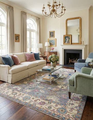8' x 10' Hand Knotted Oushak Rug
