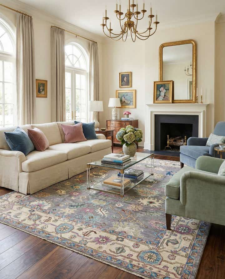 8' x 10' Hand Knotted Oushak Rug