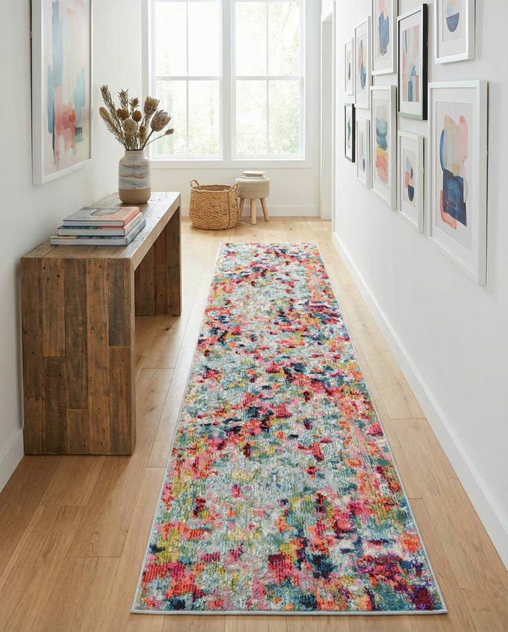 Detail image of 2' 7 x 12' Washable Theia Runner Rug