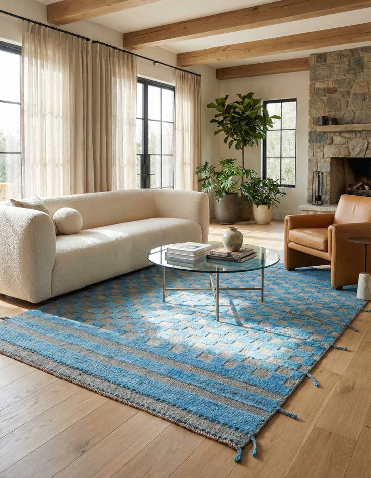 Detail image of 5' 4 x 7' 2  Hand Knotted Moroccan Wool Rug