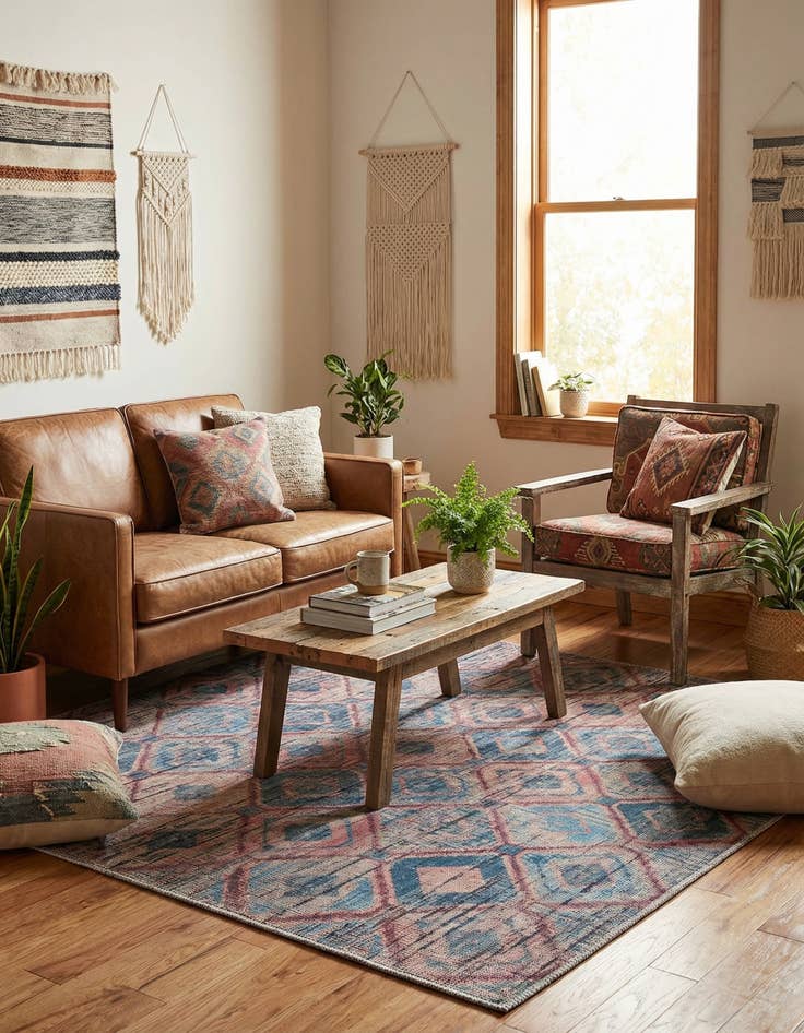 Detail image of 5' 3 x 5' 3  Washable Sisu Square Rug