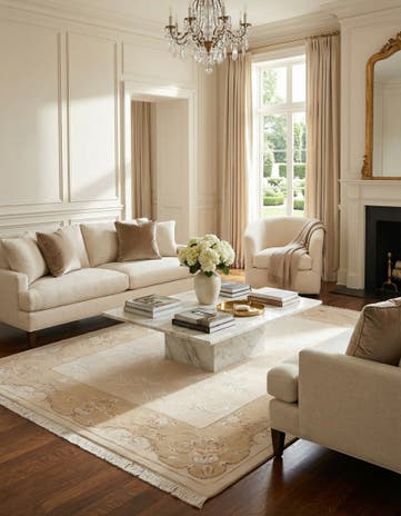 7' x 9' 6 Hand Knotted Darya Wool Rug