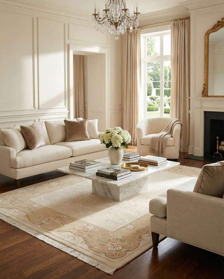 7' x 9' 6 Hand Knotted Darya Wool Rug